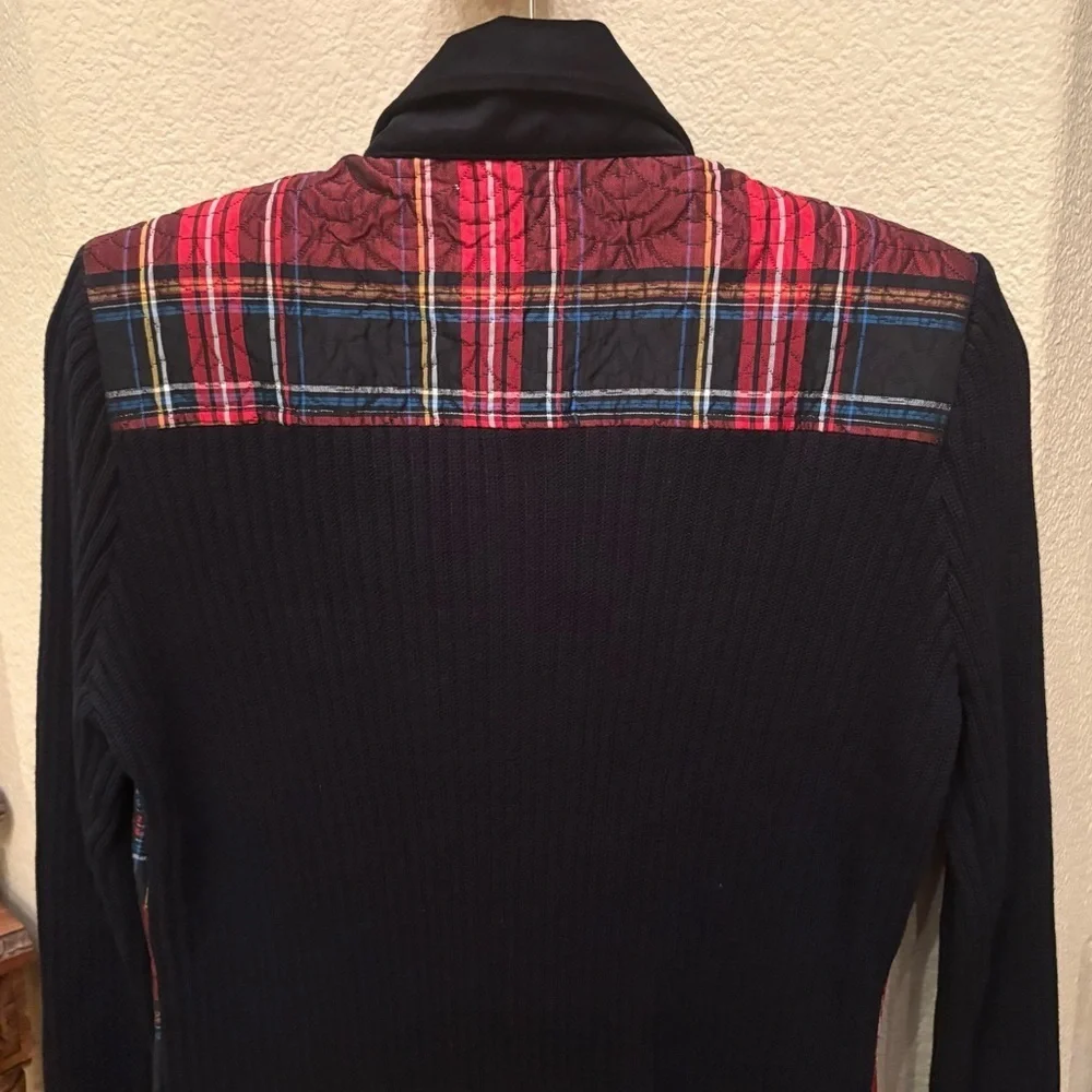 Vintage DRAPER’S & DAMON’S Red Black Plaid Rhinestone Button Holiday Jacket-S
